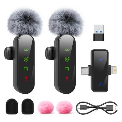 Беспроводной петличный микрофон ZealSound, совместим с сериями iPhone 16/15, сбор звука на 360°, ультрамини, одновременное использование для 2 человек, мгновенное подключение