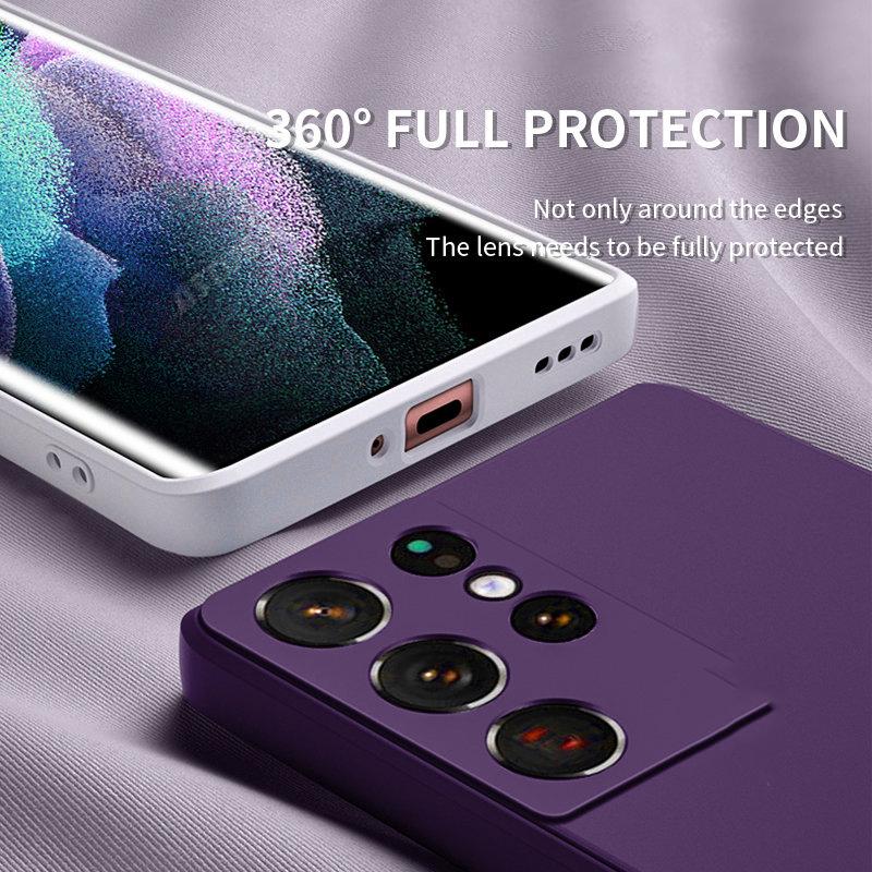 Роскошный квадратный чехол из жидкого силикона для Samsung Galaxy S26 S25 S24 S23 FE S22 Ultra S21 S20 S10 Plus A52 A53 A54 A33 A72 A32 4G 5G Мягкая крышка