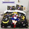 Sailor Moon3 Pattern Bedding Quilt Set  Home Decoration  Gift (1 * duvet cover + 2 * pillowcase  without core)