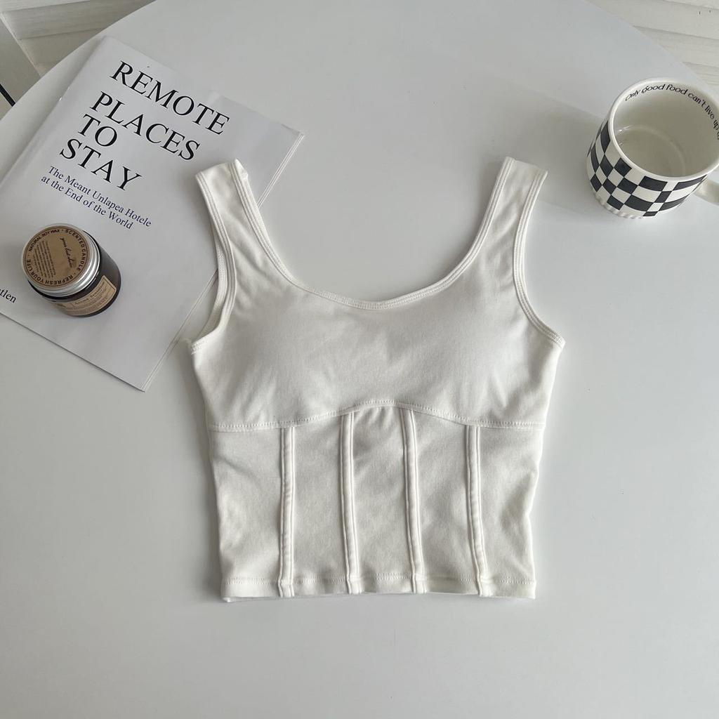 New Pure and Sexy Round Neck Camisole for Women Short and Fitted