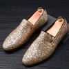 Men's Gold Sliver Dress Shoes Luxury Bling Bridegroom Wedding Shoes Men Party Loafers Elegant Office Shoes Size 12