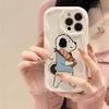 Zhitai Cream Pattern Cartoon Silicone Case for iPhone 11/13 Pro/14/15 Pro