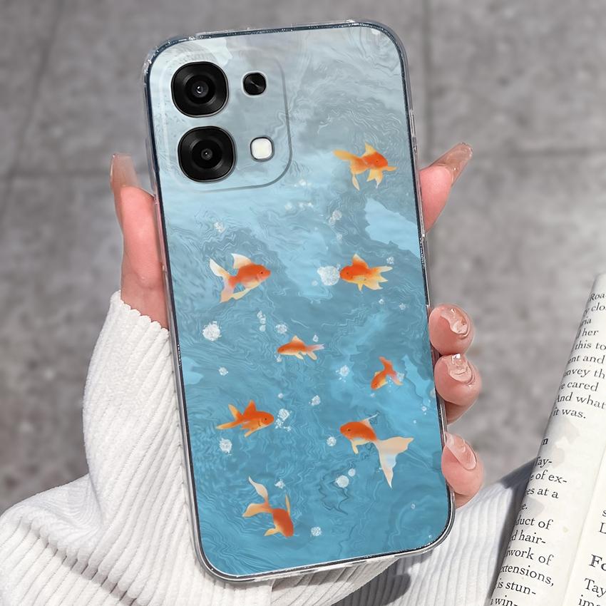 Для Oppo A6 Pro A6x A5x K13 Realme 15X C85 V70 V70s CT 7 7T 8 Чехлы для телефонов Красивые узоры Сакура Бабочки Корпус Мягкий силикон ТПУ Прозрачный корпус