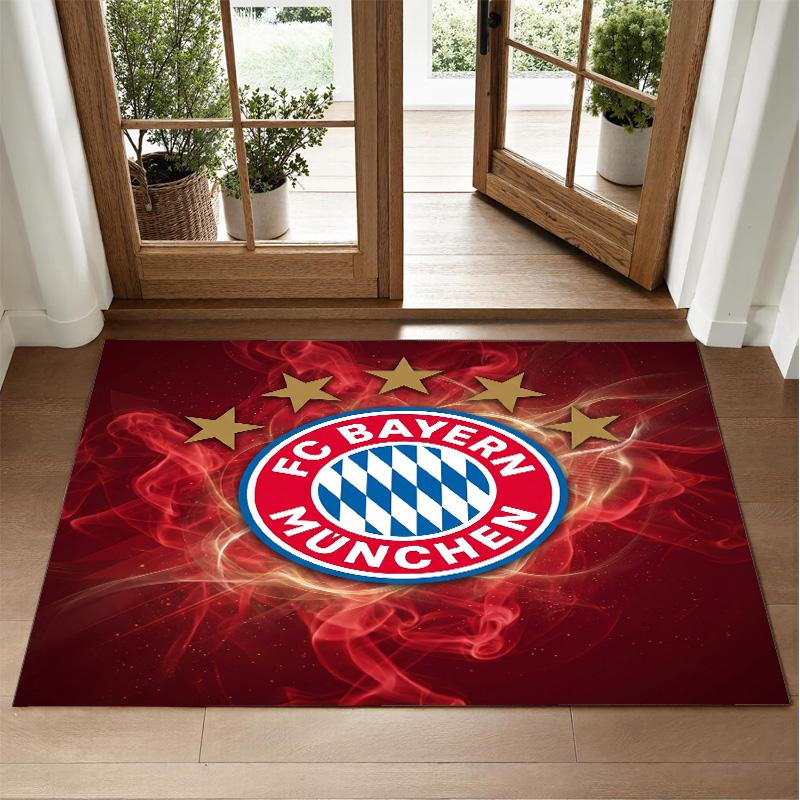 Bayern Munich Design Crystal Velvet Rug Soft Decorative Mat for Bedroom Entrance