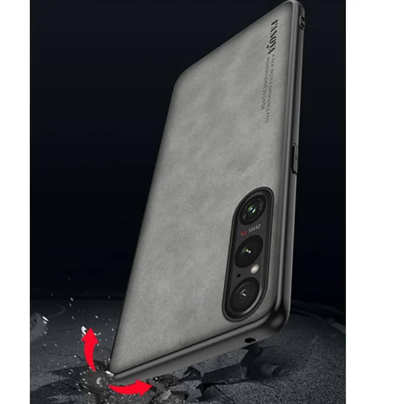 Чехол для Sony Xperia 1 VII из натуральной кожи ягненка и ПУ-кожи, матовый силиконовый чехол для телефона Xperia 1 VI 5 IV 10 V, мягкий каркас, задняя крышка XQ-FS54