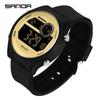 SANDA Watches Single Display Movement Fashion Electronic Watch Multifunction Luminous Alarm Clock Watch
