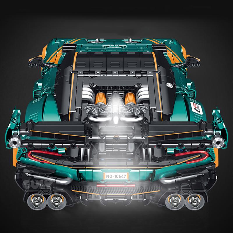 GULY 10647 Креативный MOC Технология 1:8 Суперкаров Строительные Блоки Модель Автомобиля 3794 детали Гоночный Автомобиль Кирпичики Конструктор для Взрослых Подарок