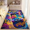 Area Rug, Skateboard Air Graffiti Galaxy Purple Pink Poster, Bedroom Decor, Non-Slip Mat