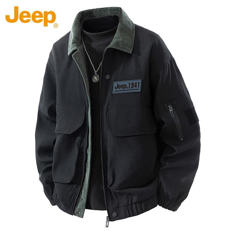 Jeep Мужская рабочая куртка в американском стиле с лацканами