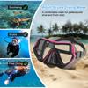 Diving Mask Swimming Goggles Scuba Snorkel Silicone Skirt Tempered Glass Panoramic HD for Adult Youth Anti-Fog with Nose Cover
