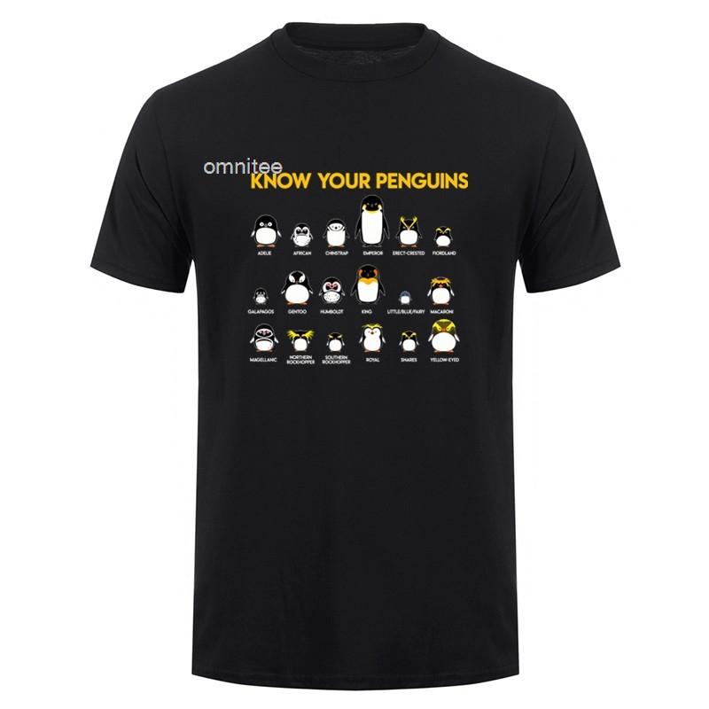 Know Your Penguins T Shirt Funny Penguin Species TShirt Cool Gift Streetwear Short Sleeve T Shirt Tops HJ018