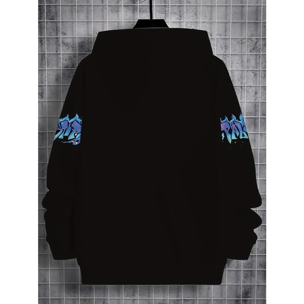 Модный мальчиковый пуловер с круглым вырезом и 3D-принтом, повседневная толстовка с капюшоном для улицы с принтом