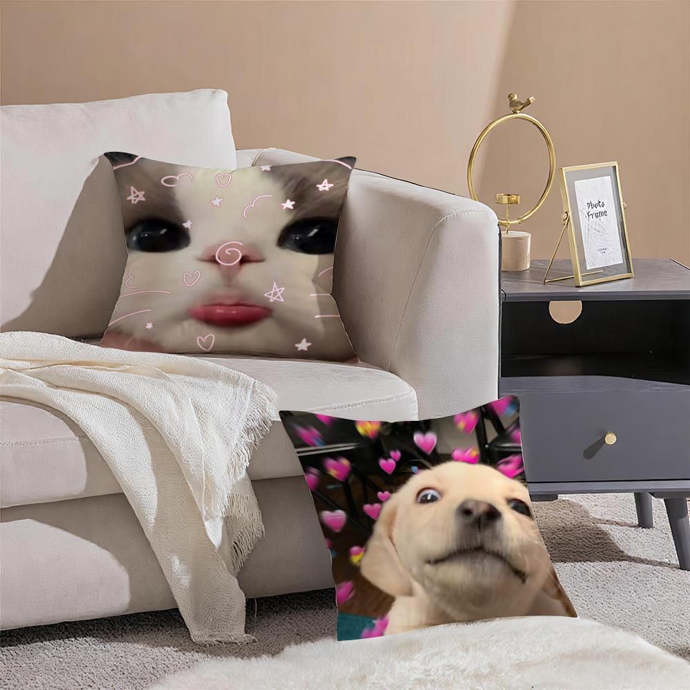 Милая animal собака кошка наволочка шелковистый короткий плюш с невидимой молнией пылезащитная наволочка на диван для домашнего декора