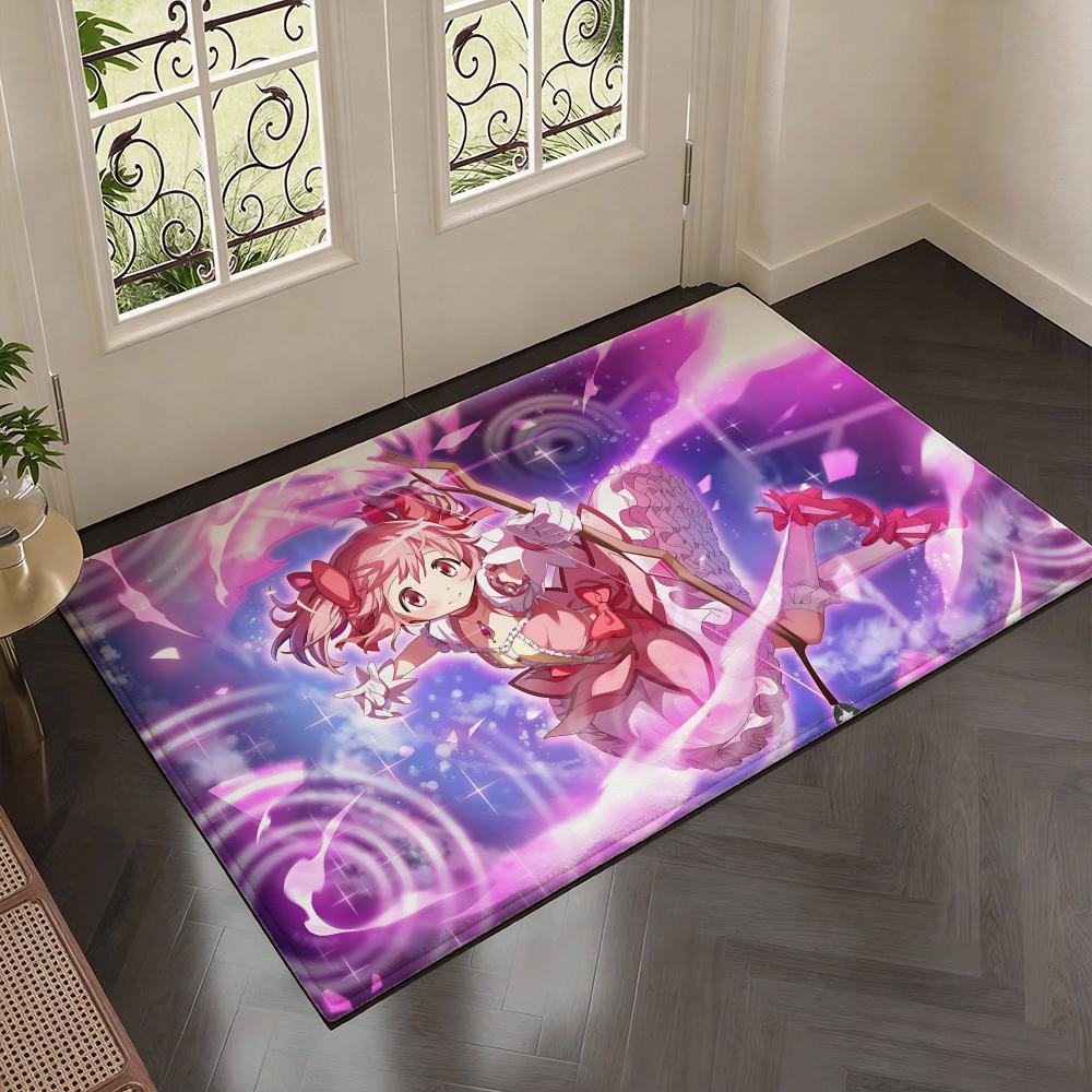 Фэнтези Аниме P-Puella Magi Madoka Magicas Коврик для пола Мягкий утолщенный фланелевый коврик для двери Нескользящий ковер для гостиной Домашний декор