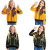 Kids Girls Cartoon Anime Printing Long Sleeves Zipper Yellow Jacket Coat