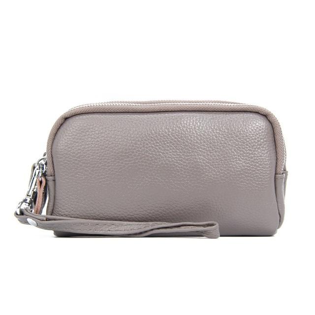 NIGEDU Long Women Wallet Genuine Leather 3 layers Zipper Wristlet Bag Big Capacity Lady Clutch Coin Purse Mobile phone bag black