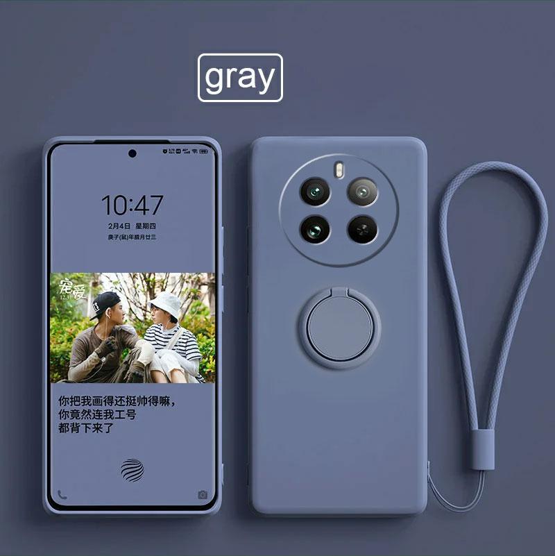 Чехол для Realme 12 Pro Plus, жидкий силиконовый держатель для кольца, мягкий чехол для телефона Realme 12 Pro + обновленная противоударная задняя крышка Fundas