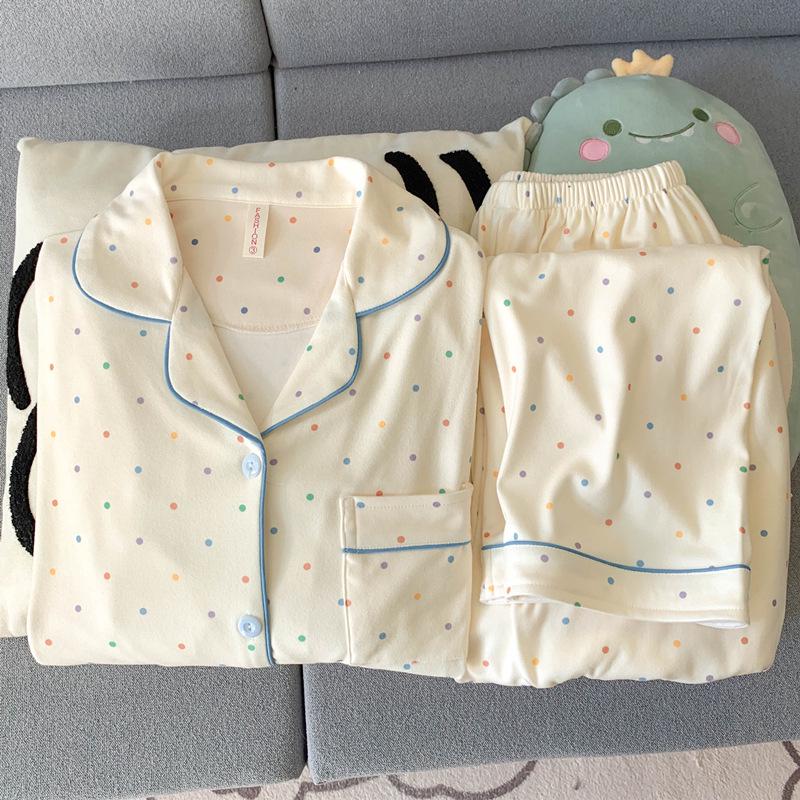 Женская велюровая пижама Hello Kitty - Коралловый флис, Толстая, с длинным рукавом, для осенне-зимней домашней одежды.