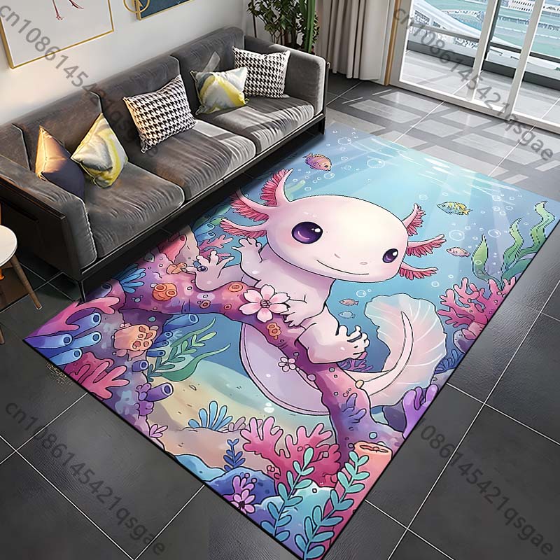 1PC Cute underwater creature Print Carpet Rug for Living Room Bedroom Sofa Doormat Home Decor Non-slip Floor Mat