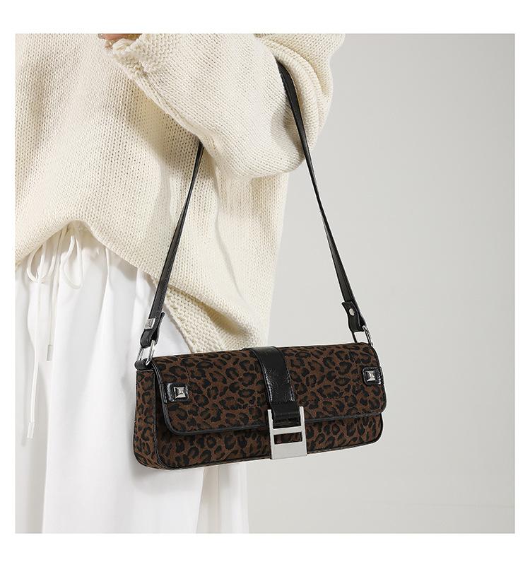 Сумка-мешок Niche с леопардовым принтом, модная ретро-сумка, незаменимая женская сумка через плечо для поездок на работу.