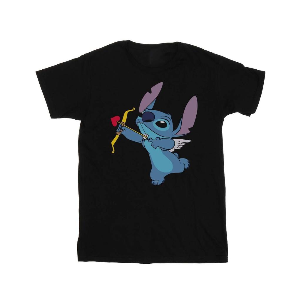 Disney Womens/Ladies Lilo And Stitch Stitch Cupid Valentines Cotton Boyfriend T-Shirt