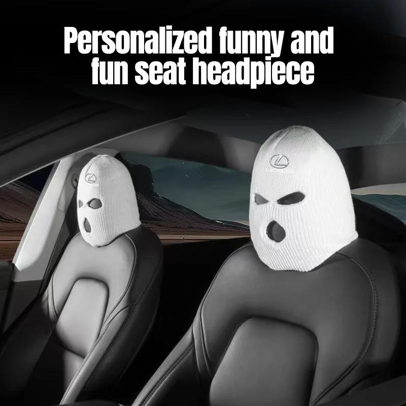 Car Seat Headcovers Personalized Knitted Headcovers Masked Man Funny Hat For LEXUS RX300 RX330 RX350 IS250 LX570 is200