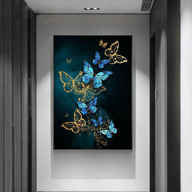 Цветная бабочка в скандинавском стиле, постер, печать на холсте, минималистичный абстрактный настенный художественный рисунок, декоративная картина, современный домашний декор