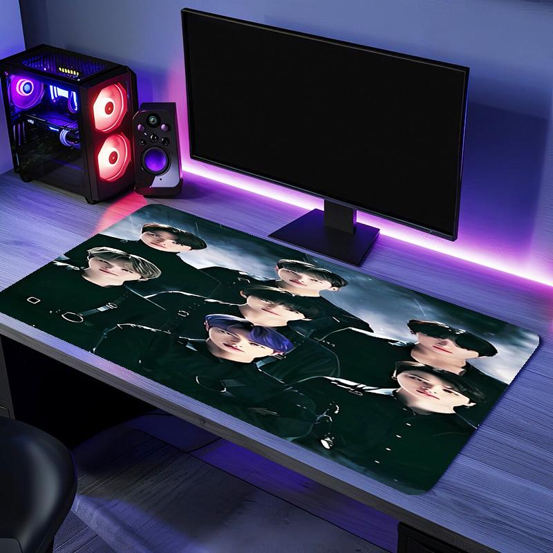 Kpop BTS Mouse Pad - Non-Slip Rubber Base, Smooth Surface for Work,Gaming,Office,And Home Use, Desk Mouse Pad
