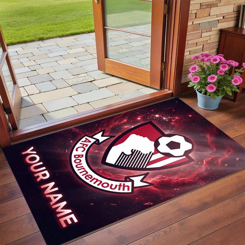 Crystal Velvet Rug Custom Name Text, Soft Non Slip Floor Mat Home DecorBournemouth Football