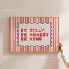 Actually It's All Fun & Games Striped Canvas Print Green Tulip Flower Cool Kids Book Club Wall Art Poster for Modern Home Decor