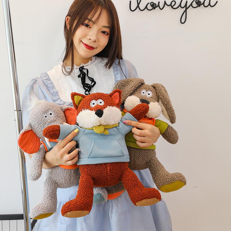 Forest Animal Doll Cute Lion Elephant Plush Toy Fox Rabbit Doll Children Accompany Sleeping Pillow