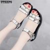 Summer Flat-bottomed Schoolgirl Sandals Flat-heel Korean Style All-match Women's Shoes Mid-heel Roman Women's Chunky Heels
