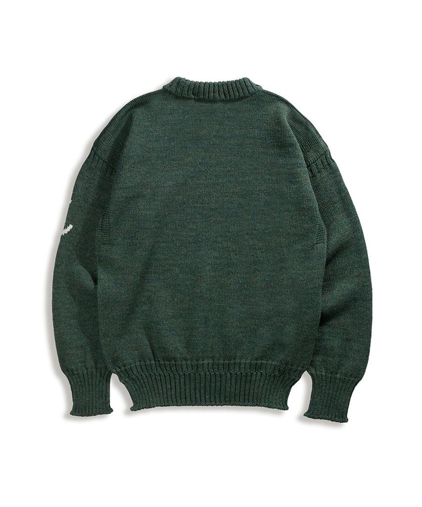 Geonjiulleunseu Crewneck Wholegarment Sweater - Roden Green