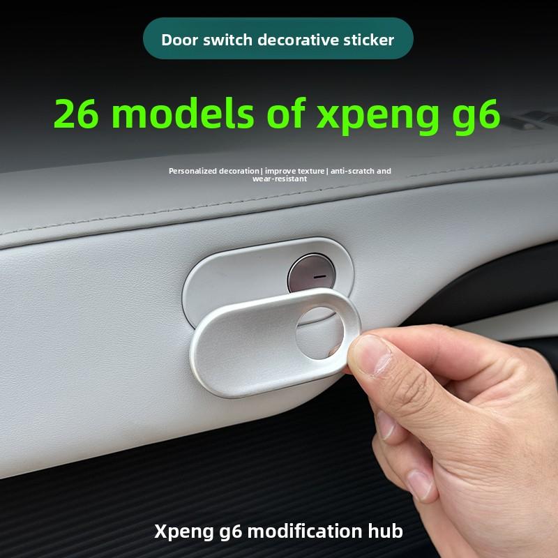 8Pcs Door Switch Sticker for XPeng G6 Aluminum Alloy Door Button Decorative Sticker Easy To Install Interior Protective Cover