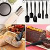 Dough Scraper Silicone Spatula Silicone Dough Spatula Set Cooking Spoon and Spatula (Black 6-Piece Set)