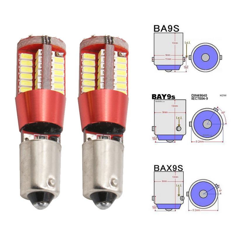 RXZ 1 шт. BA9S Bax9s Bay9s Canbus T11 T4W W6W H6W 3014 57SMD Светодиодная Без ошибок Светодиодная Клин Дверь Свет для чтения Лампа Лампочка Белый 12 В