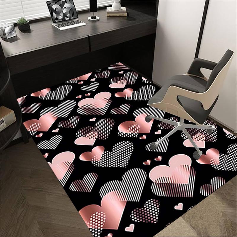 1PC Heart Pattern Non-Slip Floor Carpet Compatible for Office&Living Room&Bedroom&Dining room - Flat- Soft & Pattern, Vibrant Colors-W275