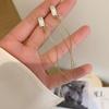 Minimalist Cross Curve Drop Ear Clips Gold Color Slim Long Tassel Clip on Earrings for Female Women Non Pierced Jewelry