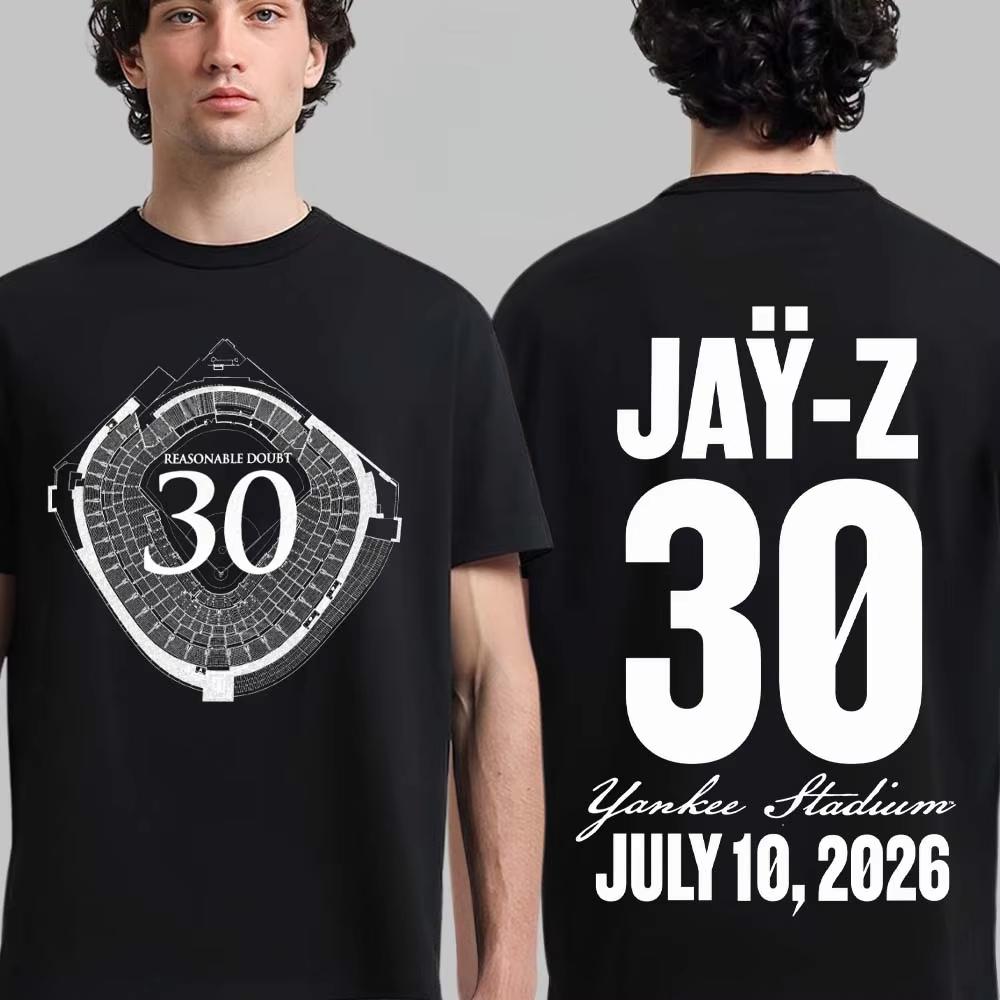 Hot Sale Jay Z 30th Reasonable Doubt 25th Blueprint JAŸ-Z 30 Tour T-shirt Y2K Men Women Harajuku Hip Hop Punk T-shirt