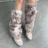 Spotted Fuzzy Leg Warmers Cute Deer Hood with Lace Women Fluffy Boot Cuff Shoe Cover Furry Leg Warmers with Pompom for Winter Party Street Dating Wear
