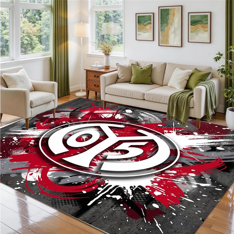 Mainz FC Design Crystal Velvet Rug Soft Decorative Mat for Bedroom Entrance