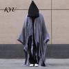 Halloween Party Grim Reaper Hooded Cloak for Men Women, Adult Scary Gothic Lightweight Breathable Gauze Cape Wizard Cape, Cosplay Costume Masquerade