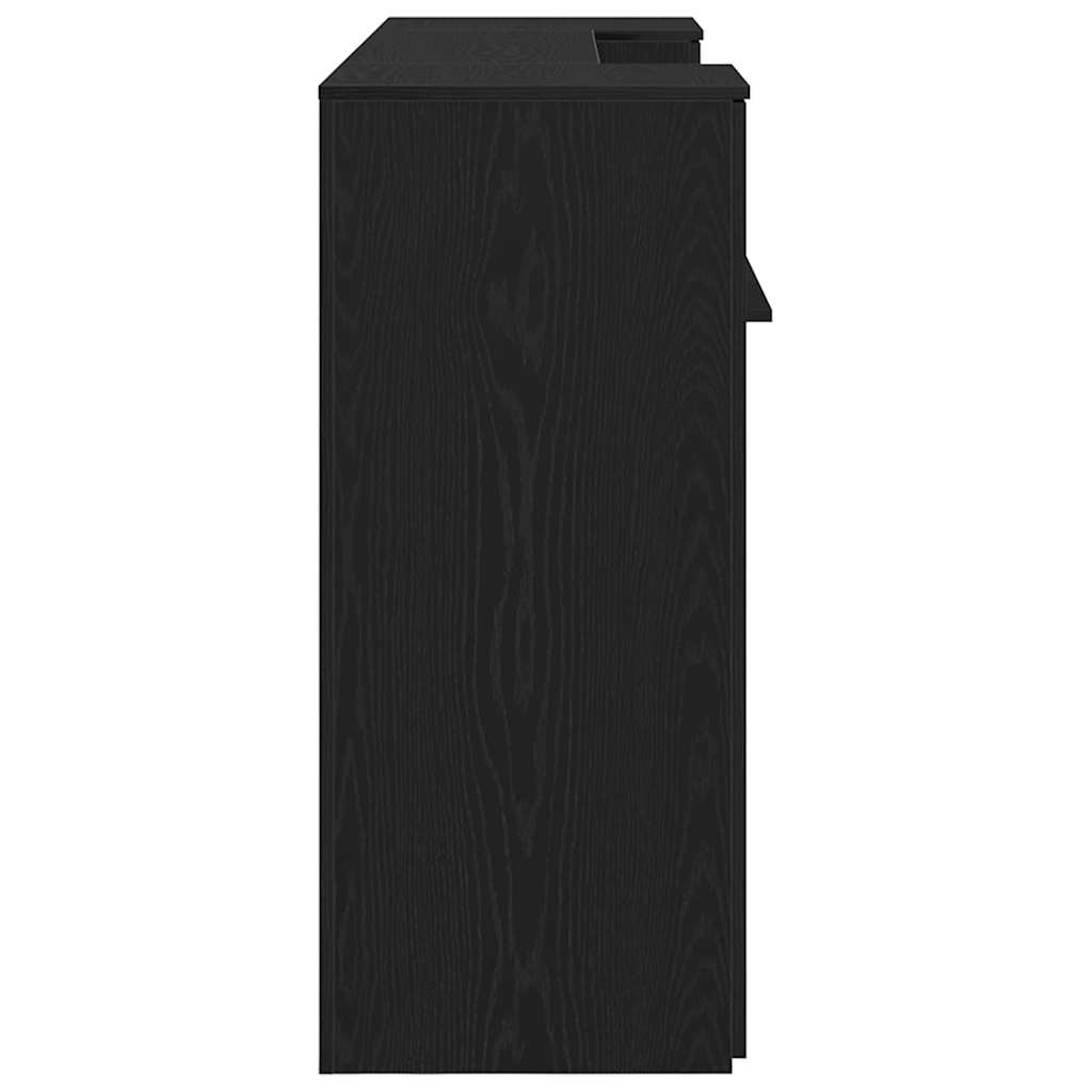 Reception Desk Black Oak Effect 200x50x103.5 cm Engineered Wood