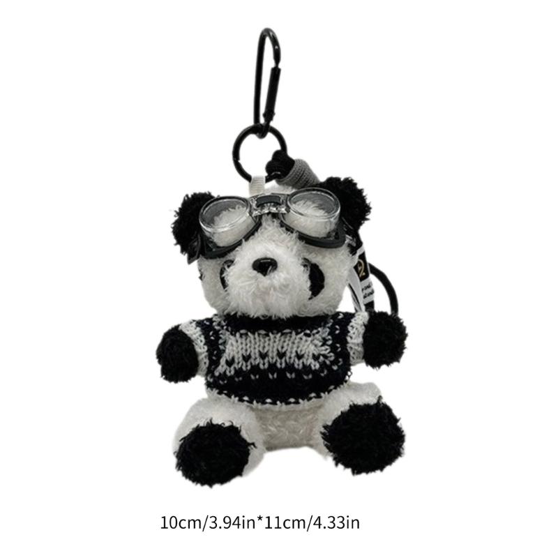 Adorable Pilot Bear Keychain Cute Flying Bear Pendant for Bags and Keys Pilot Panda Keyring Personalized Animal Decor