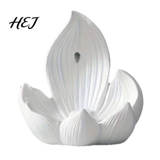 Meditation Accessories Lotus Backflow Incense Burner Holder, Resin Cone Diffuser, Desktop Holder Aromatherapy for Yoga Tea Room Bedroom Decoration