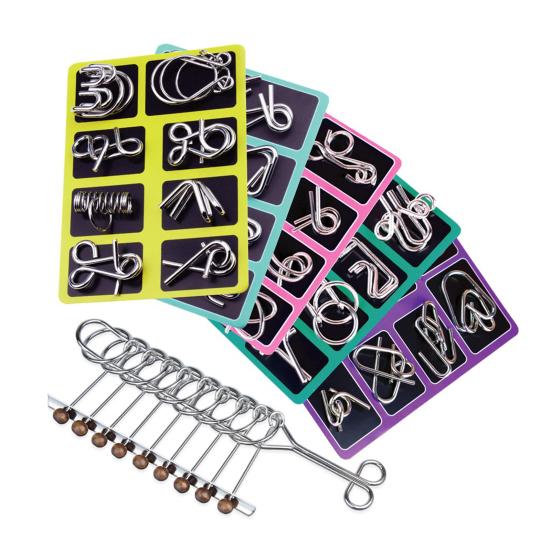 Металлическая головоломка-кольцо из 24/32/40/41 деталей, развивающая логическое мышление, тест на IQ, 3D-головоломка с соединяющимися проволоками, обучающая игра для детей и взрослых.