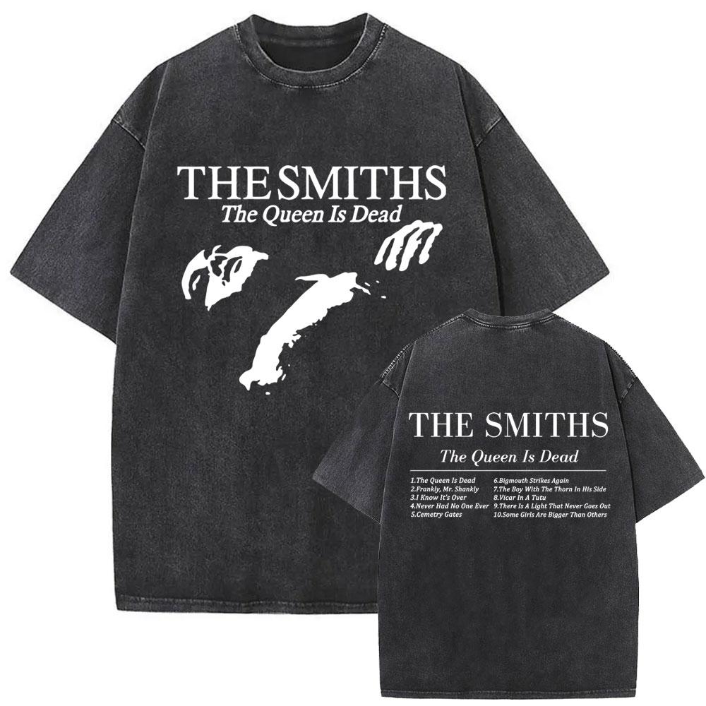 Rock Band The Smiths Более громкая Винтажная стираная футболка Альтернативная s Инди Морисси Футболка The Queen Is Dead Футболки Унисекс