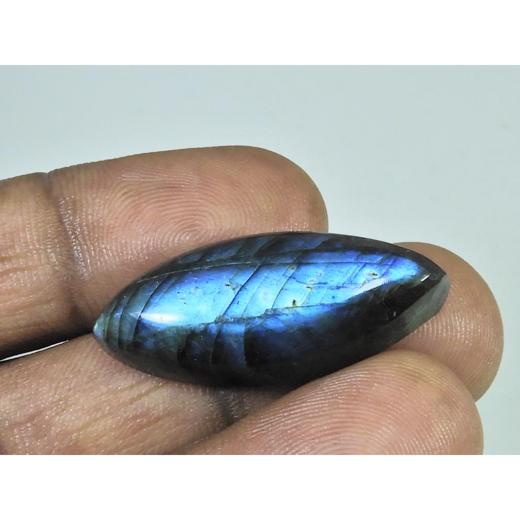 28Cts. Natural Blue Flash Labradorite Marquise Cabochon Gemstone 13X33X07MM B-309