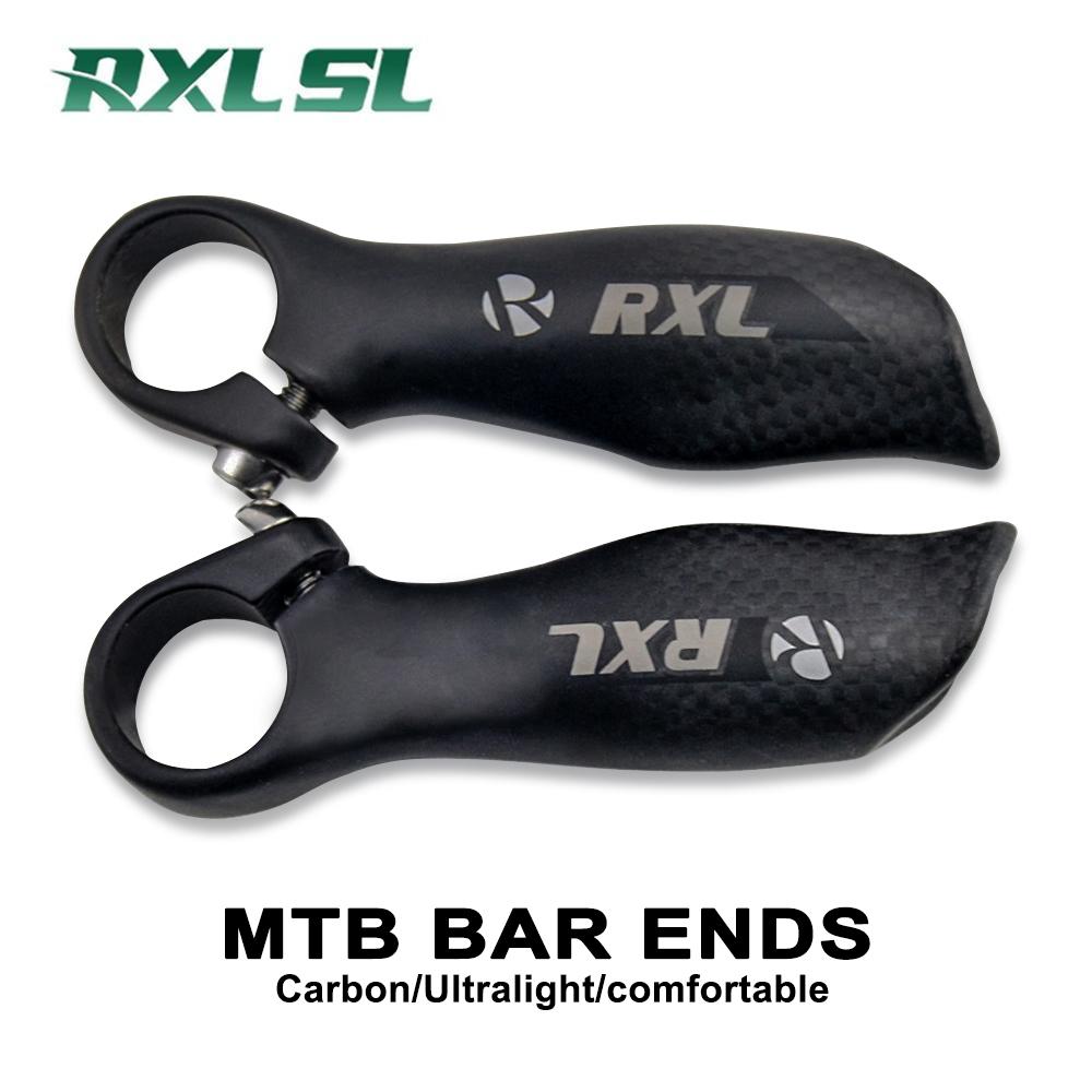 RXL SL-Bicycle Handlebar Horns, Black Bar End, Ergonomic Design, Mountain Bikes, Carbon Fiber, Horn