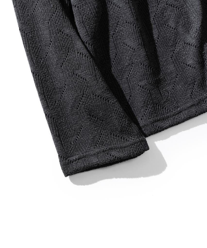 VASTIC Comb Pattern Knit Zip-Up_Charcoal